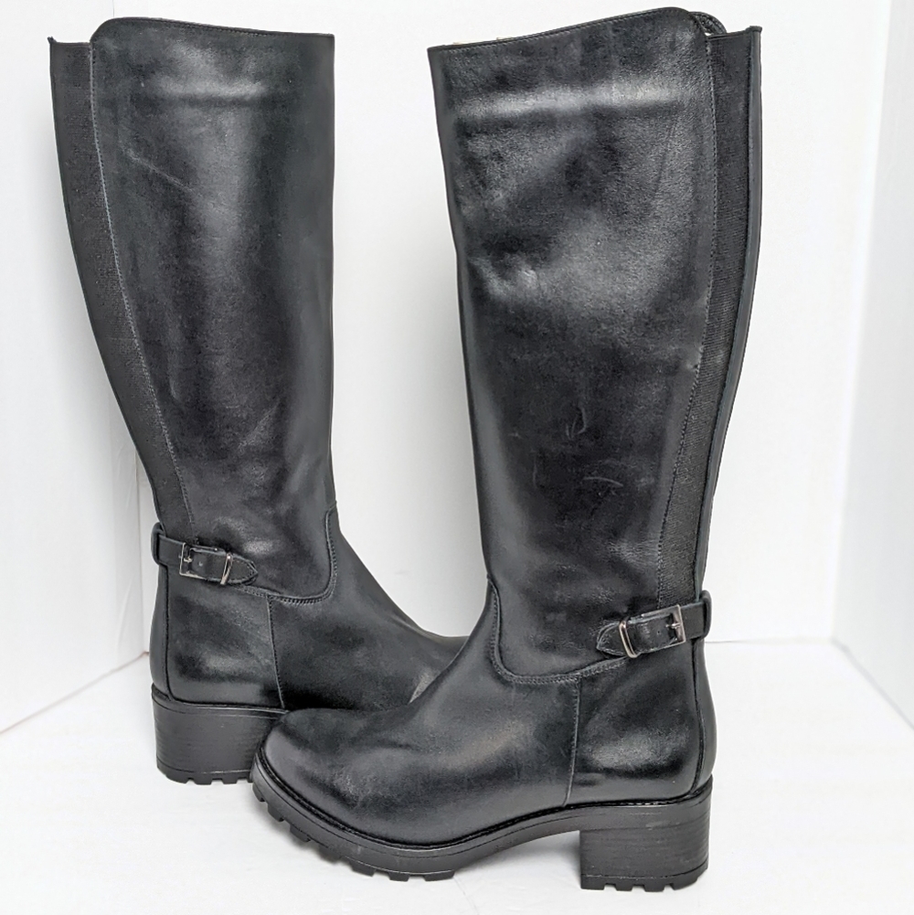 Girotti leather knee high boots
